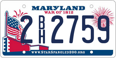 MD license plate 2BH2759