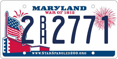 MD license plate 2BH2771