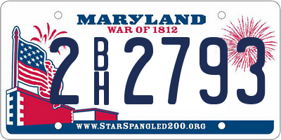 MD license plate 2BH2793