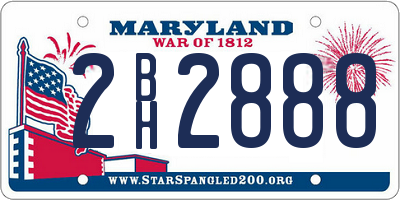 MD license plate 2BH2888
