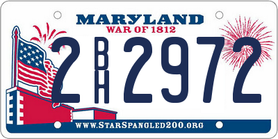 MD license plate 2BH2972