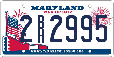 MD license plate 2BH2995