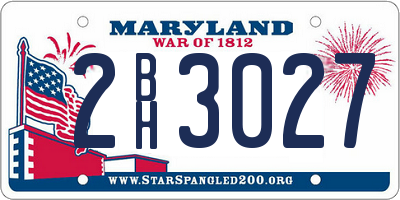 MD license plate 2BH3027
