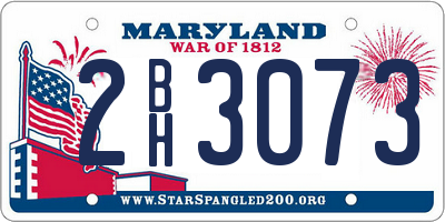 MD license plate 2BH3073