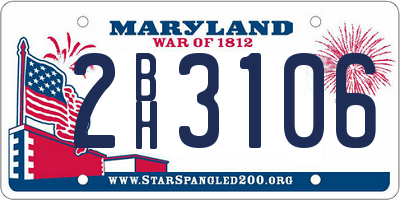 MD license plate 2BH3106