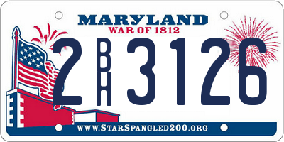 MD license plate 2BH3126
