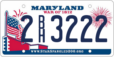 MD license plate 2BH3222