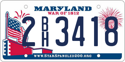 MD license plate 2BH3418