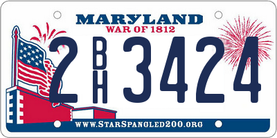 MD license plate 2BH3424