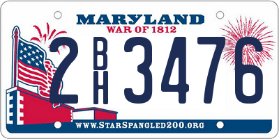 MD license plate 2BH3476