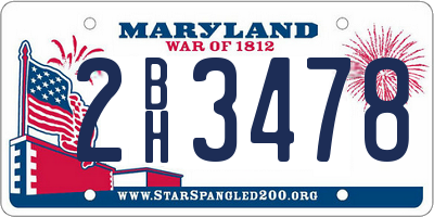 MD license plate 2BH3478