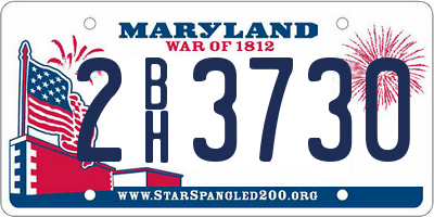 MD license plate 2BH3730