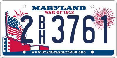 MD license plate 2BH3761