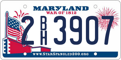 MD license plate 2BH3907