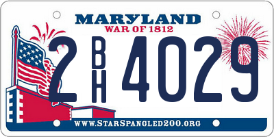 MD license plate 2BH4029