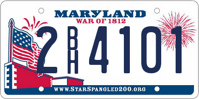 MD license plate 2BH4101