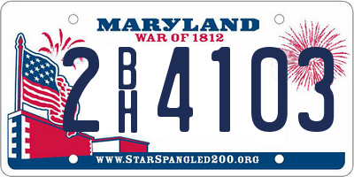 MD license plate 2BH4103