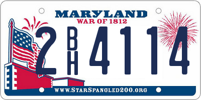 MD license plate 2BH4114
