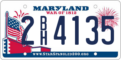 MD license plate 2BH4135