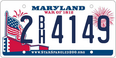MD license plate 2BH4149
