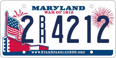 MD license plate 2BH4212