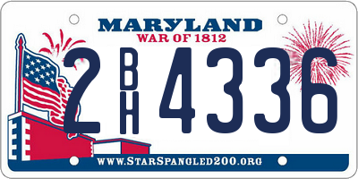 MD license plate 2BH4336