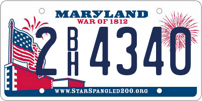 MD license plate 2BH4340