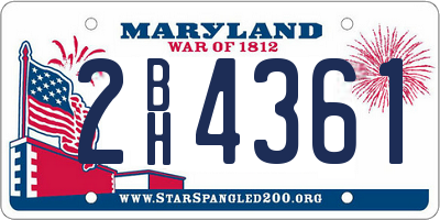 MD license plate 2BH4361