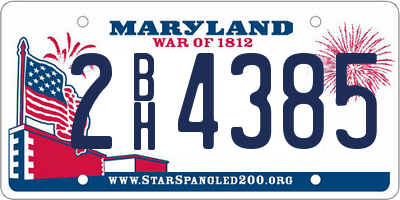 MD license plate 2BH4385