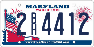 MD license plate 2BH4412