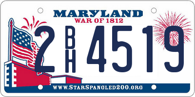 MD license plate 2BH4519
