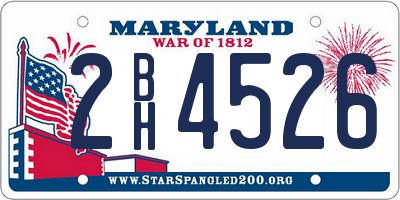 MD license plate 2BH4526