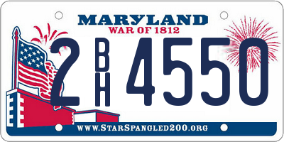 MD license plate 2BH4550