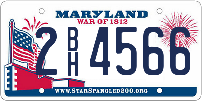 MD license plate 2BH4566