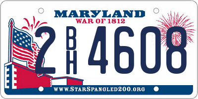 MD license plate 2BH4608