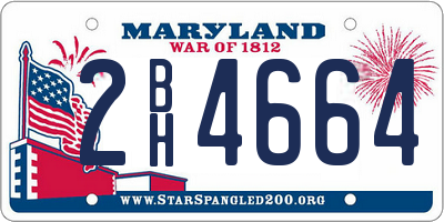 MD license plate 2BH4664