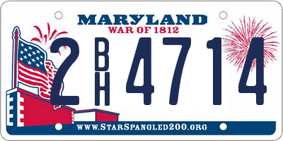 MD license plate 2BH4714