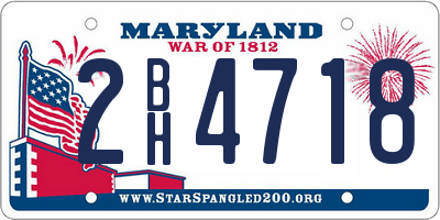 MD license plate 2BH4718