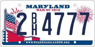 MD license plate 2BH4777