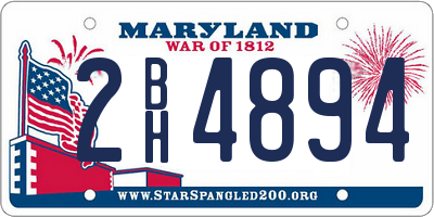 MD license plate 2BH4894