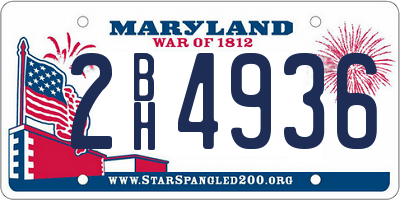MD license plate 2BH4936