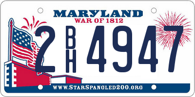 MD license plate 2BH4947