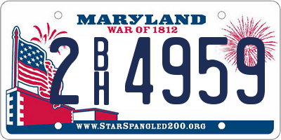 MD license plate 2BH4959
