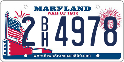 MD license plate 2BH4978