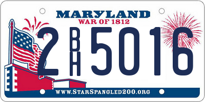 MD license plate 2BH5016