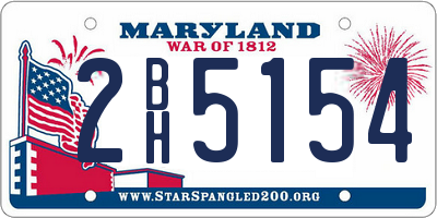 MD license plate 2BH5154