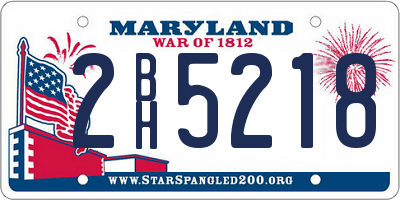 MD license plate 2BH5218
