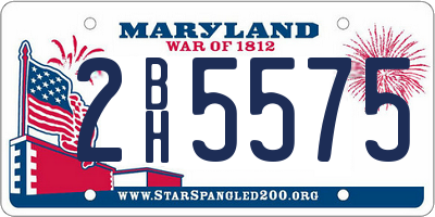 MD license plate 2BH5575