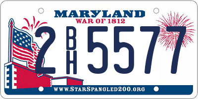 MD license plate 2BH5577