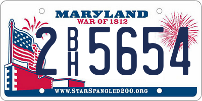 MD license plate 2BH5654